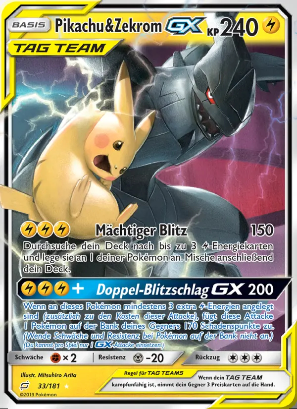 Image of the card Pikachu & Zekrom GX