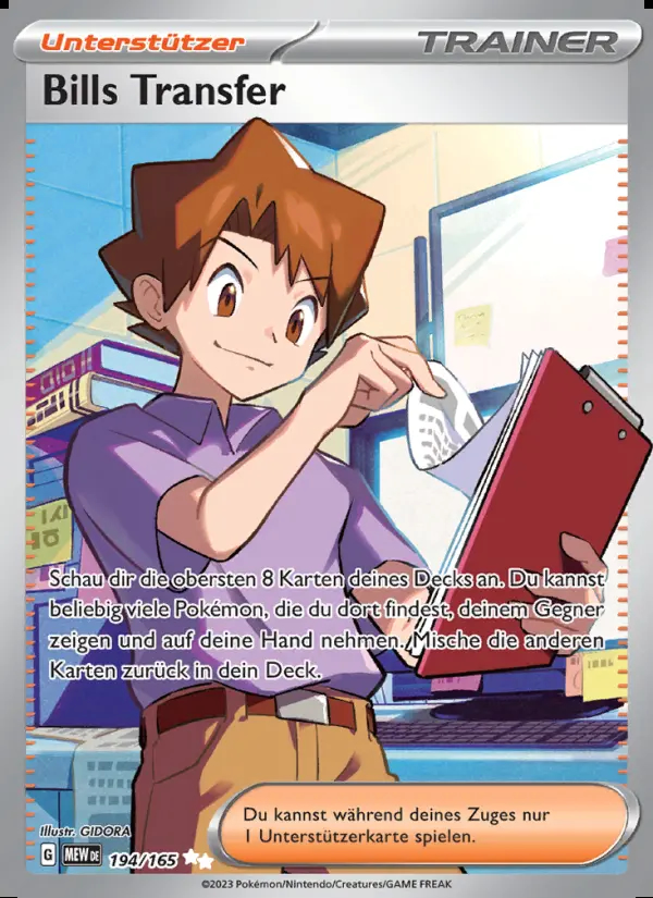 Image of the card Bills Transfer