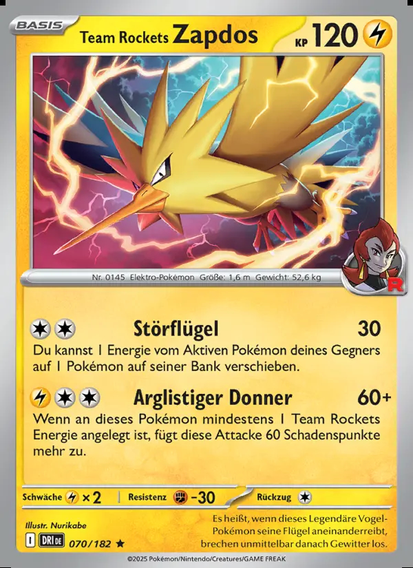 Image of the card Team Rockets Zapdos