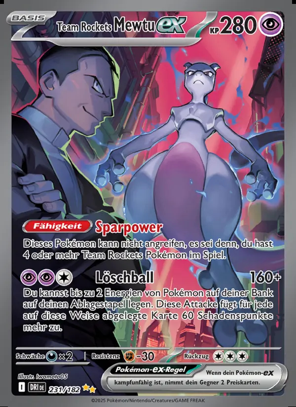 Image of the card Team Rockets Mewtu-ex