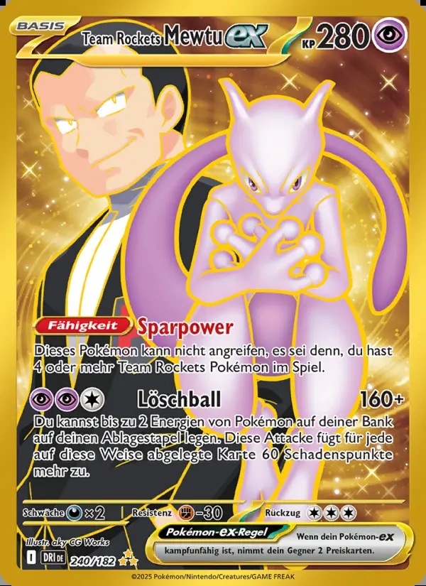Image of the card Team Rockets Mewtu-ex