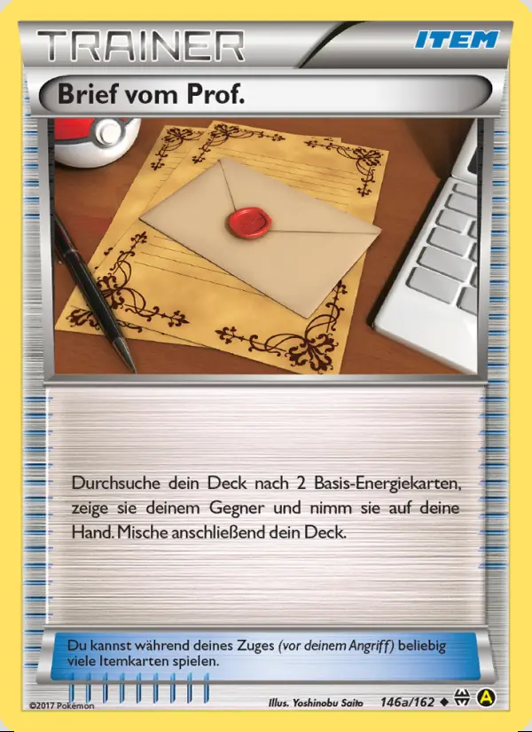 Image of the card Brief vom Prof.