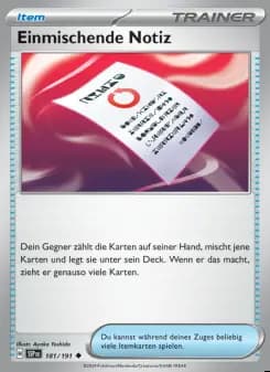Image of the card Einmischende Notiz